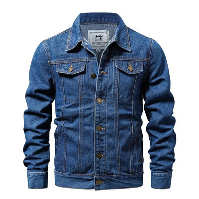 Kevadsuvi, uus 2023. aasta teksapüksid, meeste puhtast puuvillast butiik, sinine must meeste vabaaja teksajakk Kauboi õhuke pikkade varrukatega mantel