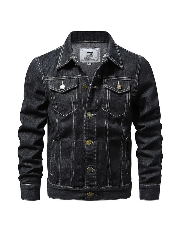 Kevadsuvi, uus 2023. aasta teksapüksid, meeste puhtast puuvillast butiik, sinine must meeste vabaaja teksajakk Kauboi õhuke pikkade varrukatega mantel