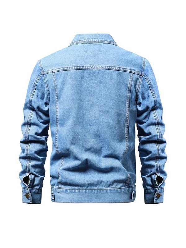 Kevadsuvi, uus 2023. aasta teksapüksid, meeste puhtast puuvillast butiik, sinine must meeste vabaaja teksajakk Kauboi õhuke pikkade varrukatega mantel