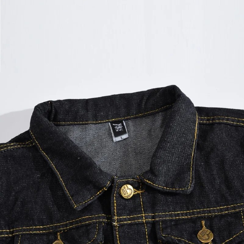 Crna traper jakna Muška korejska modna tanka jakna dugih rukava Proljeće/jesen Youth Tide Jeans jakna Odjeća veće veličine