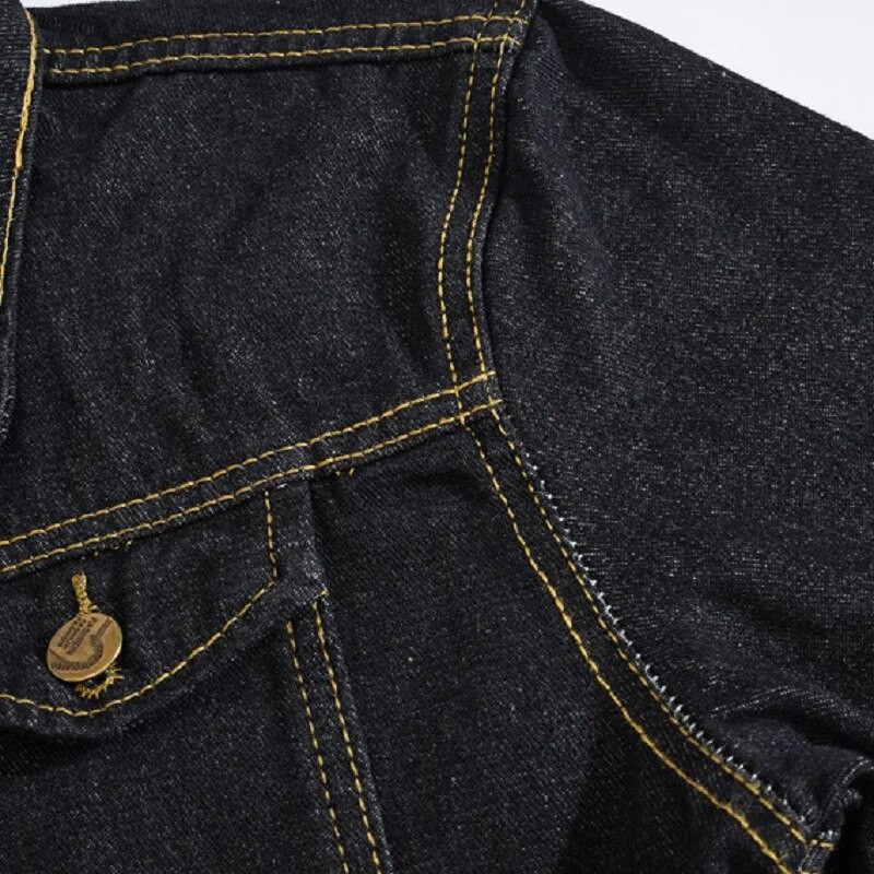 Crna traper jakna Muška korejska modna tanka jakna dugih rukava Proljeće/jesen Youth Tide Jeans jakna Odjeća veće veličine