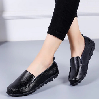 Нови нехлъзгащи се плоски обувки за жени Меки ежедневни дамски обувки Естествена кожа Леки дамски мокасини с приплъзване Голям размер 44 Zapatos