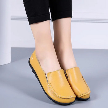 Нови нехлъзгащи се плоски обувки за жени Меки ежедневни дамски обувки Естествена кожа Леки дамски мокасини с приплъзване Голям размер 44 Zapatos