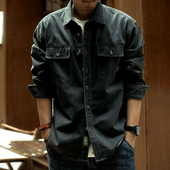 Teksad Mantel meestele Pikad Must Teksajakid Meeste Cargo Särk Sügis Elastne Suur Kangas Vintage Odav Hind Stiilne Cowgirl