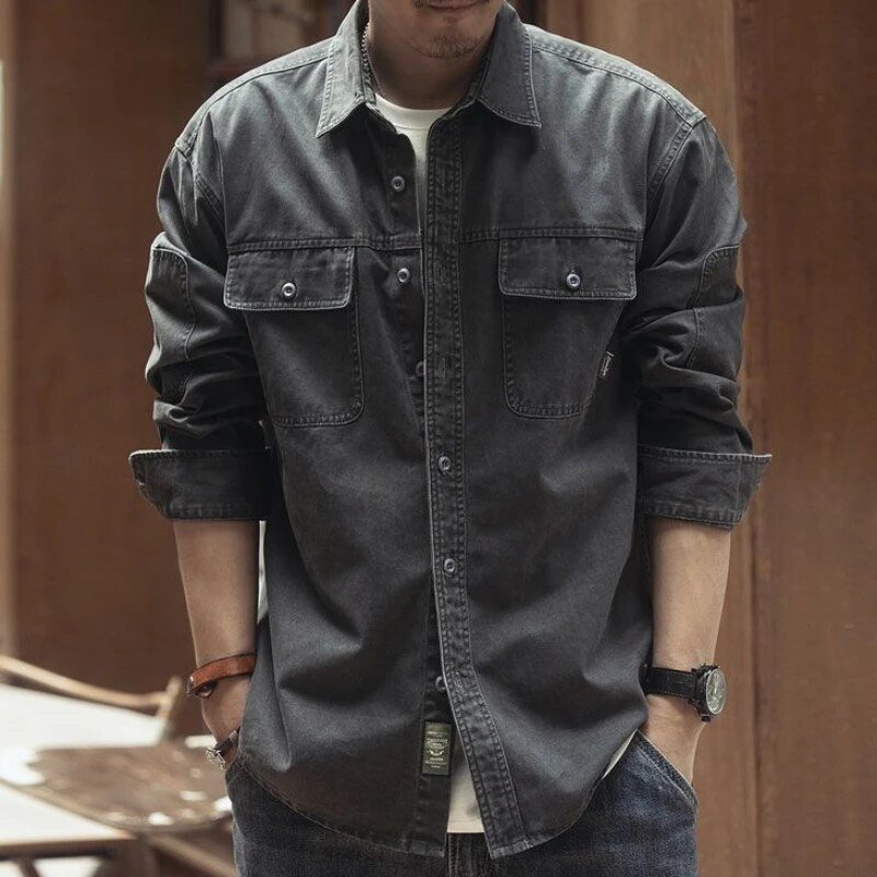 Teksad Mantel meestele Pikad Must Teksajakid Meeste Cargo Särk Sügis Elastne Suur Kangas Vintage Odav Hind Stiilne Cowgirl