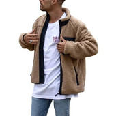 Madinga vyriška striukė, 2021 m. pavasario ruduo Vyriški madingi palaidi vilnoniai megztiniai ilgomis rankovėmis viršutiniai drabužiai Paltai Laisvalaikio trumpi viršutiniai drabužiai