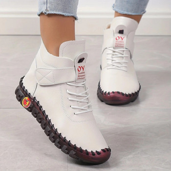 2023 Γούνινες χοντρές μπότες Γυναικείες κοντές δερμάτινες μπότες Γυναικεία παπούτσια Γυναικεία χειμωνιάτικα αδιάβροχα μποτάκια χιονιού Botas Mujer