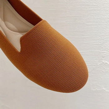 2023 Дишащи мрежести балетки Дамски пролетни летни плоски обувки Мокасини от еластична плетена материя Маратонки за шофиране Мокасини с мека подметка