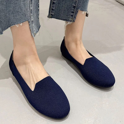 2023 Prozračne mrežaste balerinke Ženske proljeće ljeto Ravne cipele Rastezljiva pletena tkanina Mokasine Tenisice za vožnju Mekani potplat Mokasine