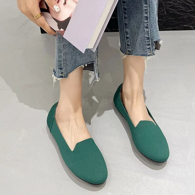 2023 Prozračne mrežaste balerinke Ženske proljeće ljeto Ravne cipele Rastezljiva pletena tkanina Mokasine Tenisice za vožnju Mekani potplat Mokasine