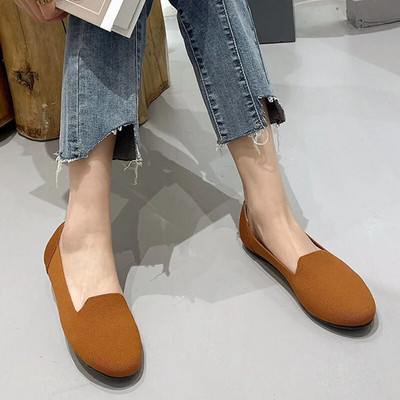 2023 Prozračne mrežaste balerinke Ženske proljeće ljeto Ravne cipele Rastezljiva pletena tkanina Mokasine Tenisice za vožnju Mekani potplat Mokasine