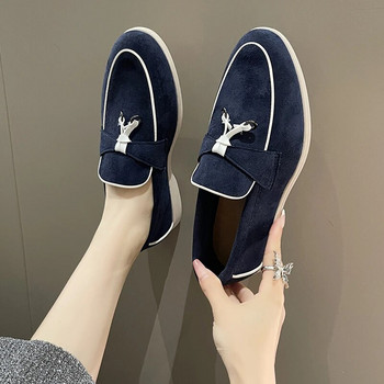 2023 Mmtal Lock Beanie Shoes Удобни обувки с мека подметка Равни обувки Големи размери Летни обувки за разходка Дамски мокасини Велурени каузални мокасини