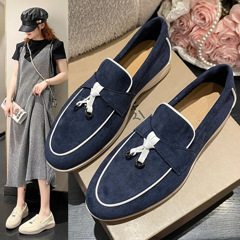 2023 m. Mmtal Lock Beanie Batai Patogūs minkštu padu plokščiapadžiai Didesnio dydžio Vasariniai vaikščiojimo batai Moterims Loafers Zomšinis Causal Moccasin