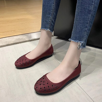 Обувки за жени 2023 г. Нови дамски равни обувки с кръгли пръсти Летни балетни обувки Плътни дамски обувки Ежедневни плоски обувки