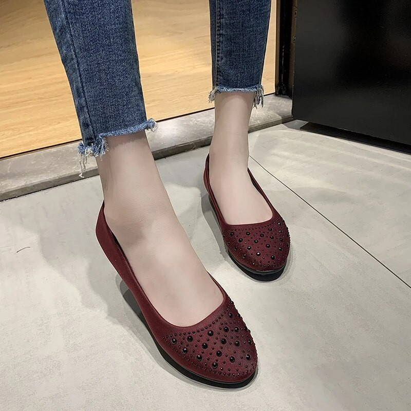 Batai moterims, 2023 m. Nauji apvalūs moteriški vasariniai baletiniai batai, solidūs moteriški batai laisvalaikio plokščiapadžiai