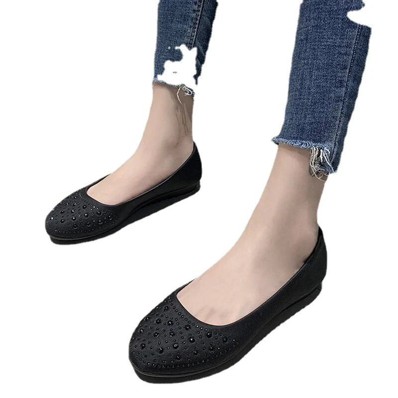 Batai moterims, 2023 m. Nauji apvalūs moteriški vasariniai baletiniai batai, solidūs moteriški batai laisvalaikio plokščiapadžiai