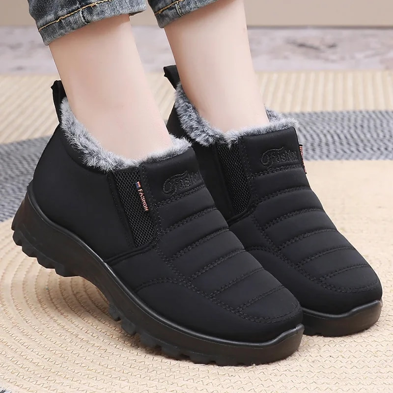 Γυναικείες μπότες Snow Fashion Unisex Shoes Slip On Platform Παπούτσια Γυναικεία Μποτάκια Αδιάβροχα Λούτρινα Χειμερινά Παπούτσια Botas Mujer New