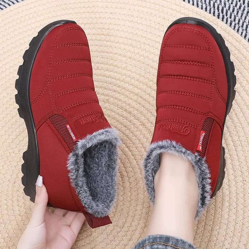 Γυναικείες μπότες Snow Fashion Unisex Shoes Slip On Platform Παπούτσια Γυναικεία Μποτάκια Αδιάβροχα Λούτρινα Χειμερινά Παπούτσια Botas Mujer New