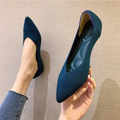 2023 m. moteriški batai dideli 42 ir 43 pavasario ir rudens mados megzti, kvėpuojantys, neslystantys smailūs plokščiapadžiai batai