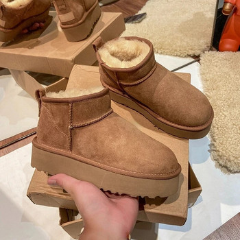 2023 Sheepskin Wool Comprehensive Αντιολισθητικά Snow Boots Γυναικείες μίνι κοντές μπότες Warm Winter Thickened Γυναικεία παπούτσια Botas Mujer