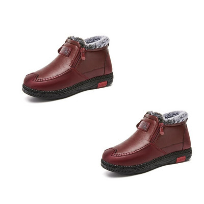 Χειμερινά ζεστά γυναικεία μποτάκια 2023 Casual παπούτσια Λούτρινο φλις αδιάβροχο μονόχρωμο φερμουάρ Συνοπτικές γυναικείες μπότες Botas De Mujer