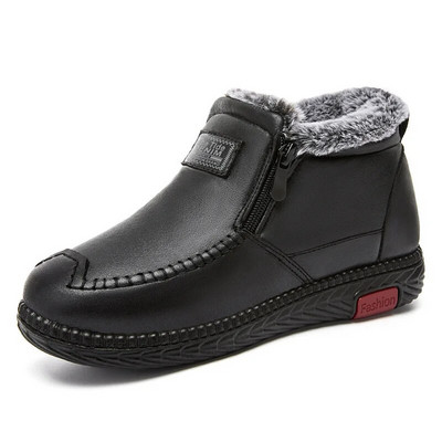 Χειμερινά ζεστά γυναικεία μποτάκια 2023 Casual παπούτσια Λούτρινο φλις αδιάβροχο μονόχρωμο φερμουάρ Συνοπτικές γυναικείες μπότες Botas De Mujer