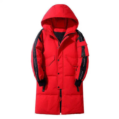 Vīriešu jaka ar kapuci, gara dūnu jaka ziemai, jauna silta, bieza, ūdensnecaurlaidīga, augstas kvalitātes kārta rudens vīriešiem, mode, vēja necaurlaidīga, ikdienas parka, vīriešu