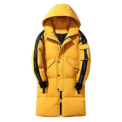 Vīriešu jaka ar kapuci, gara dūnu jaka ziemai, jauna silta, bieza, ūdensnecaurlaidīga, augstas kvalitātes kārta rudens vīriešiem, mode, vēja necaurlaidīga, ikdienas parka, vīriešu