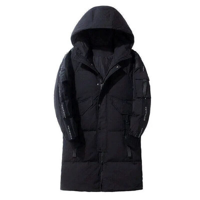 Vīriešu jaka ar kapuci, gara dūnu jaka ziemai, jauna silta, bieza, ūdensnecaurlaidīga, augstas kvalitātes kārta rudens vīriešiem, mode, vēja necaurlaidīga, ikdienas parka, vīriešu