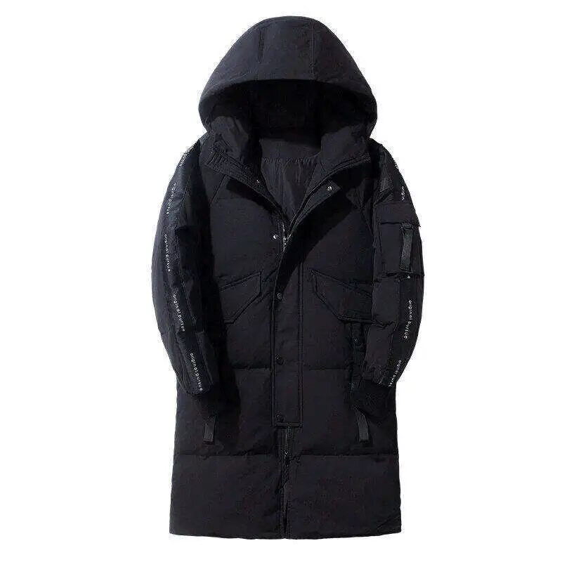 Vīriešu jaka ar kapuci, gara dūnu jaka ziemai, jauna silta, bieza, ūdensnecaurlaidīga, augstas kvalitātes kārta rudens vīriešiem, mode, vēja necaurlaidīga, ikdienas parka, vīriešu