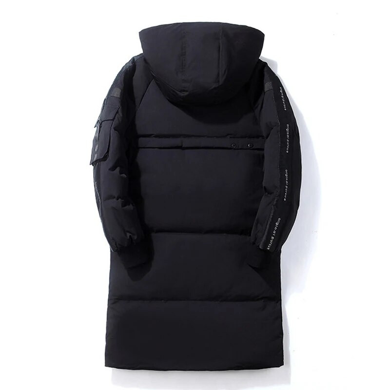 Vīriešu jaka ar kapuci, gara dūnu jaka ziemai, jauna silta, bieza, ūdensnecaurlaidīga, augstas kvalitātes kārta rudens vīriešiem, mode, vēja necaurlaidīga, ikdienas parka, vīriešu