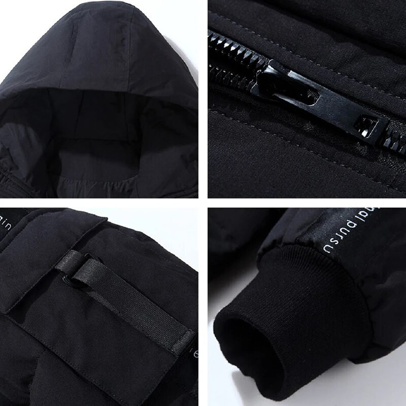 Vīriešu jaka ar kapuci, gara dūnu jaka ziemai, jauna silta, bieza, ūdensnecaurlaidīga, augstas kvalitātes kārta rudens vīriešiem, mode, vēja necaurlaidīga, ikdienas parka, vīriešu