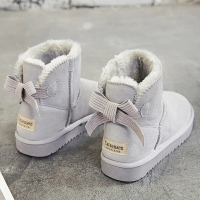 Επώνυμα γυναικεία παπούτσια Χειμερινές μπότες με γούνα Αυστραλιανή μπότες-Γυναικείες μπότες με στρογγυλά δάχτυλα με επίπεδη φτέρνα βελούδινη γυναικεία μόδα Med Lolita 2023 Snow