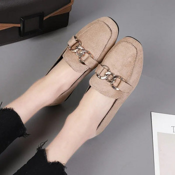 Пролетни модни плоски обувки Дамски качествени метални мокасини с плъзгащи се обувки Дамски равни обувки Мокасини Голям размер 35-41 Sapato Feminino 2021