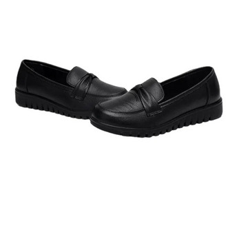 Νέα ανοιξιάτικα γυναικεία παπούτσια Χαμηλό επάνω μέρος Loafers με στρογγυλή κεφαλή Αδιάβροχα μαλακά δερμάτινα παπούτσια μονόχρωμα ευέλικτα παπούτσια για καθημερινή χρήση Zapatos Mujer