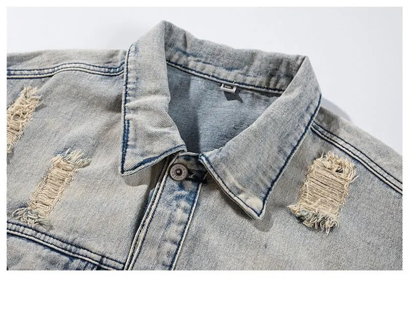 Uus Bomberi lõhki teksajakk Meeste auklikud teksamantlid puuvillased pikkade varrukatega retro õues lahtised noorte kauboi vabaaja nostalgiariided