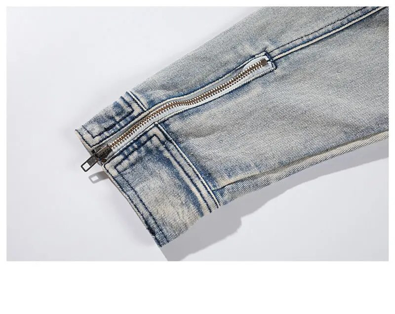 Uus Bomberi lõhki teksajakk Meeste auklikud teksamantlid puuvillased pikkade varrukatega retro õues lahtised noorte kauboi vabaaja nostalgiariided