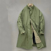 Χειμερινό ιαπωνικό ρετρό γιακά με μακρύ βαμβακερό μαξιλάρι Parkas Ανδρικά ρούχα Causla Loose High Street Windbreakers Ανδρικά ρούχα