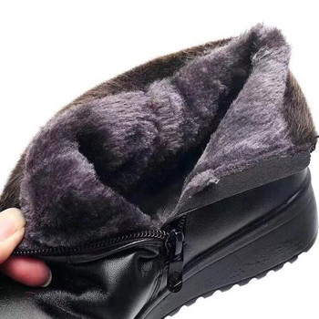 Μασίφ γυναικεία μποτάκια χιονιού Μεταλλικά κλασικά γούνινα χειμωνιάτικα παπούτσια Γυναικεία μποτάκια αστραγάλου χειμερινά παπούτσια Γυναικεία μποτάκια Γυναικείες μαύρες μπότες