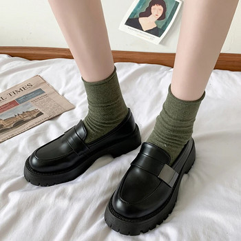 Дамски обувки дерби Черни плоски обувки Ежедневни женски маратонки в британски стил Дамски обувки Мокасини с плитка уста и мека кожа 2022