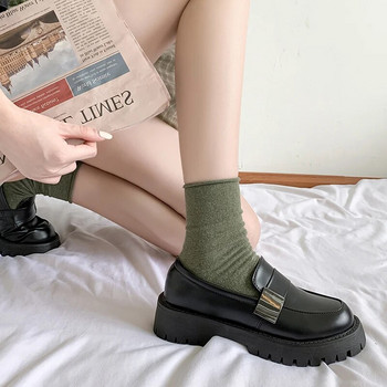 Γυναικεία παπούτσια Derby Μαύρα φλατ βρετανικού στυλ Casual γυναικεία αθλητικά παπούτσια Γυναικεία παπούτσια Shallow Mouth Loafers με απαλή γούνα 2022