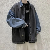 Noormeeste üliõpilaste vintage mood Demini särkmantel avara pikkade varrukatega välirõivad