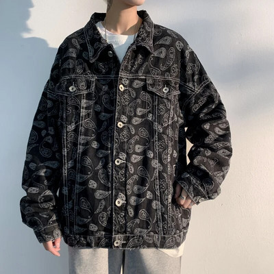 #2444 M-5XL Didelio dydžio džinsinė striukė vyrui ilgomis rankovėmis, vienviečiai džinsai.