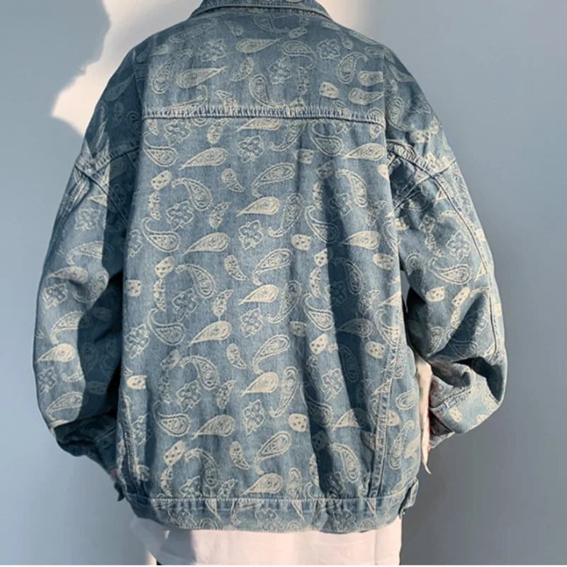 #2444 M-5XL Didelio dydžio džinsinė striukė vyrui ilgomis rankovėmis, vienviečiai džinsai.