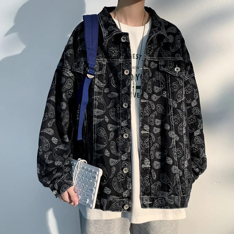 #2444 M-5XL Didelio dydžio džinsinė striukė vyrui ilgomis rankovėmis, vienviečiai džinsai.