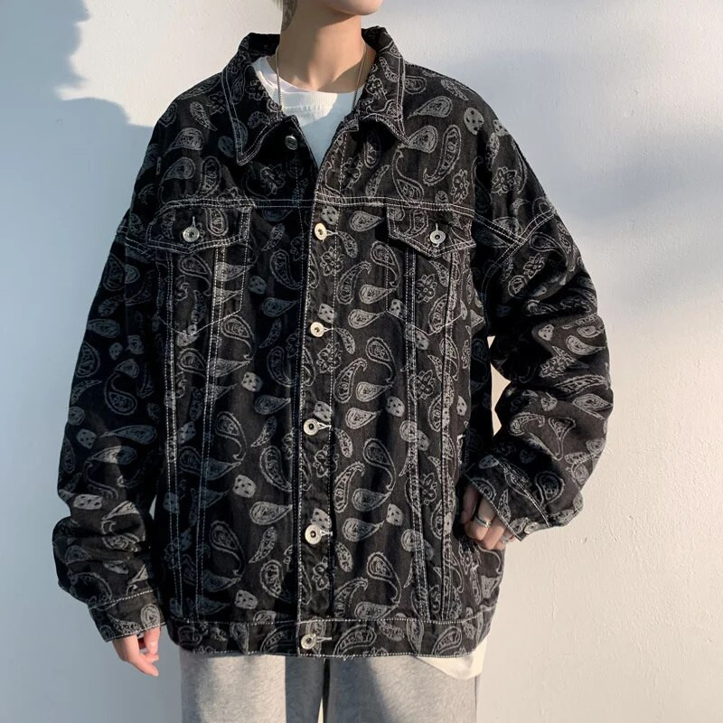 #2444 M-5XL Didelio dydžio džinsinė striukė vyrui ilgomis rankovėmis, vienviečiai džinsai.