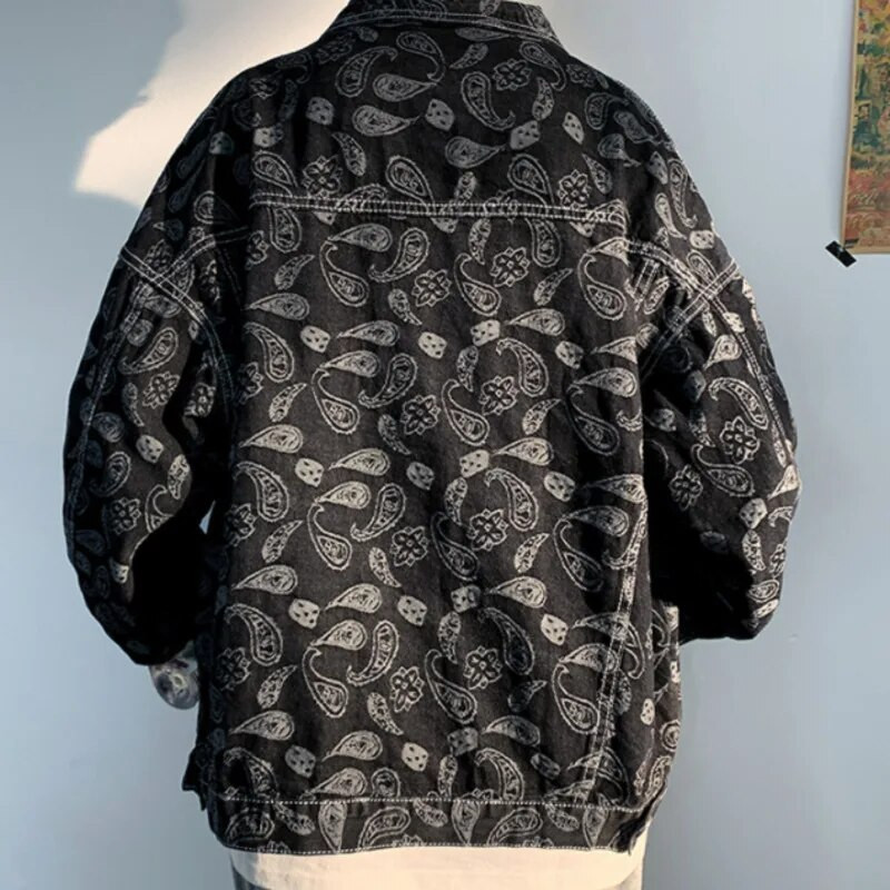 #2444 M-5XL Didelio dydžio džinsinė striukė vyrui ilgomis rankovėmis, vienviečiai džinsai.