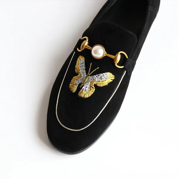 Нови 2023 Пролет Есен Дамски обувки Пчела с бродирани перли Плоски обувки Мокасини Удобни работни обувки Плоски обувки Единични обувки