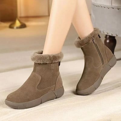 2023 Fashion Women`s Shoes Short Plush Women`s Boots Hot Sale Side Zipp Daily Boots Women New Round Toe Keep Warm Ankle Boots