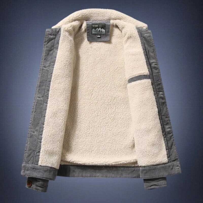 Žieminė vyriška striukė ilgomis rankovėmis, vilnos pamušalu, parko šilta velveta, vėjo striuke Bomber striukė Karinė taktinė paltai stori